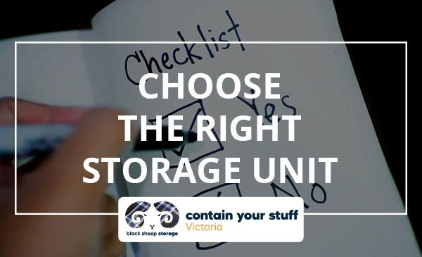 choose, right, storage unit